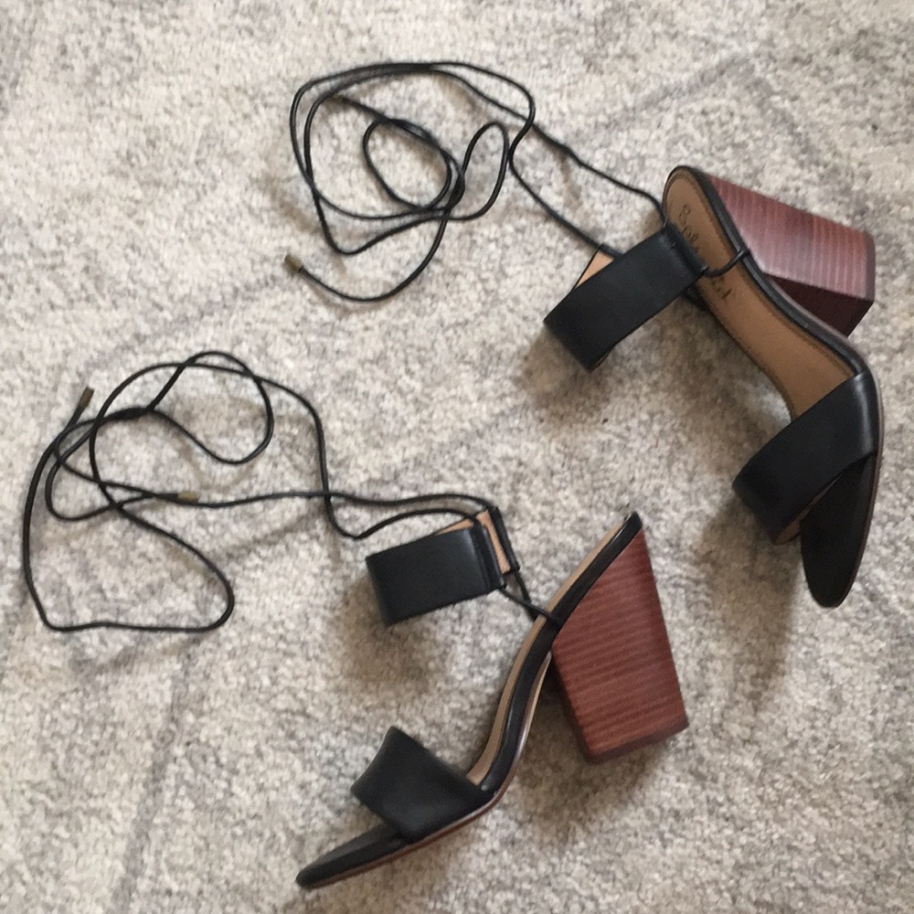 Splendid Kenya Ankle Wrap Chunky Heels